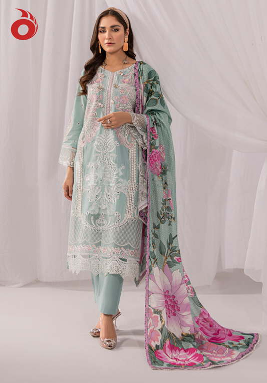 Luxury Cotton 3-Piece Chikankari 2428 Feroza