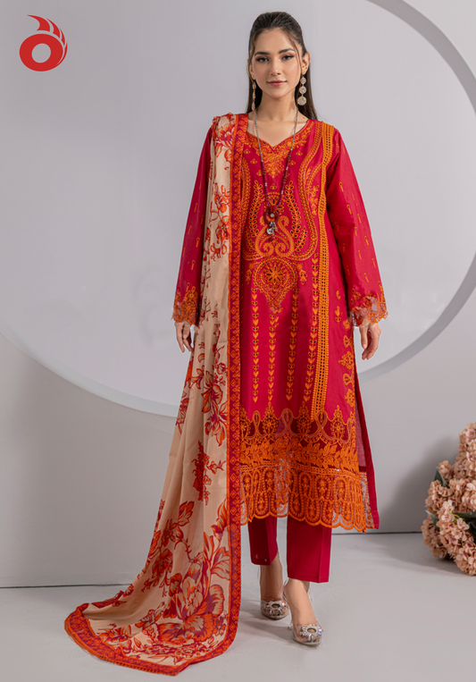 Luxury Cotton 3-Piece Chikankari 2431 Atshi