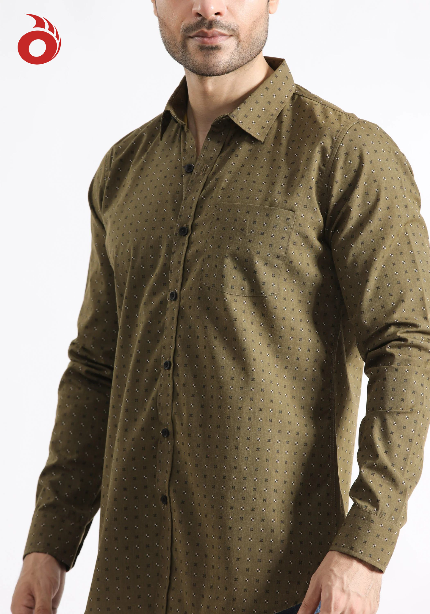 Brown Printed Casual Shirt