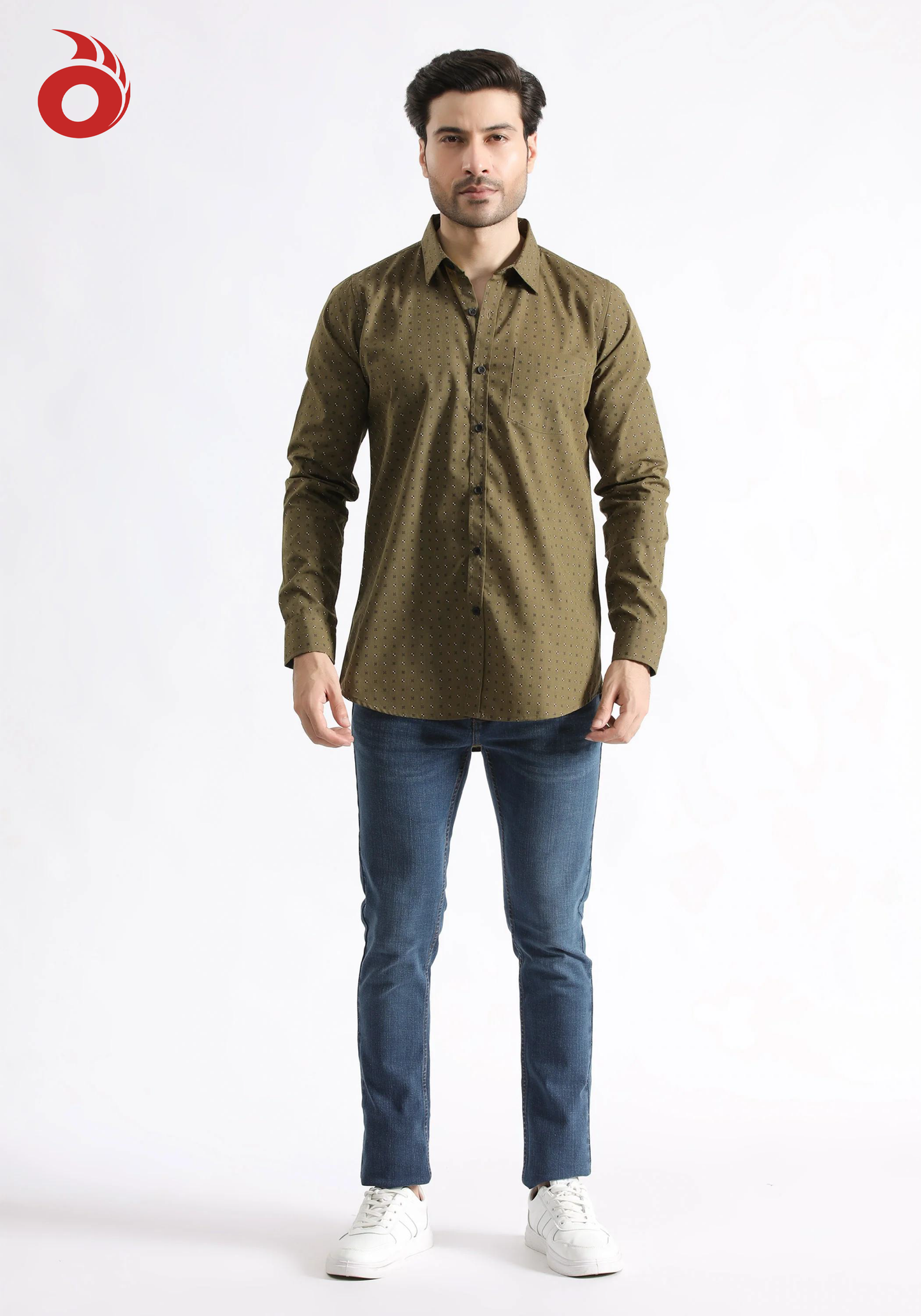 Brown Printed Casual Shirt