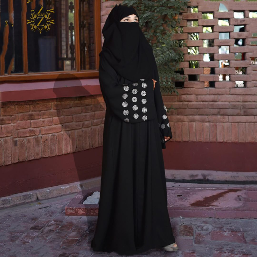 Nida Front Open Gown Abaya ,Embroidery on Sleeves 2004