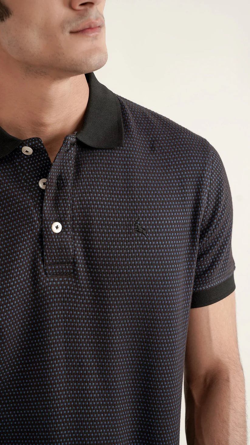 Markhor - Gold Series Black Jacquard Polo 1004