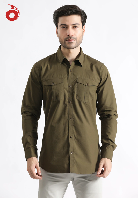 Olive Button Down Shirt