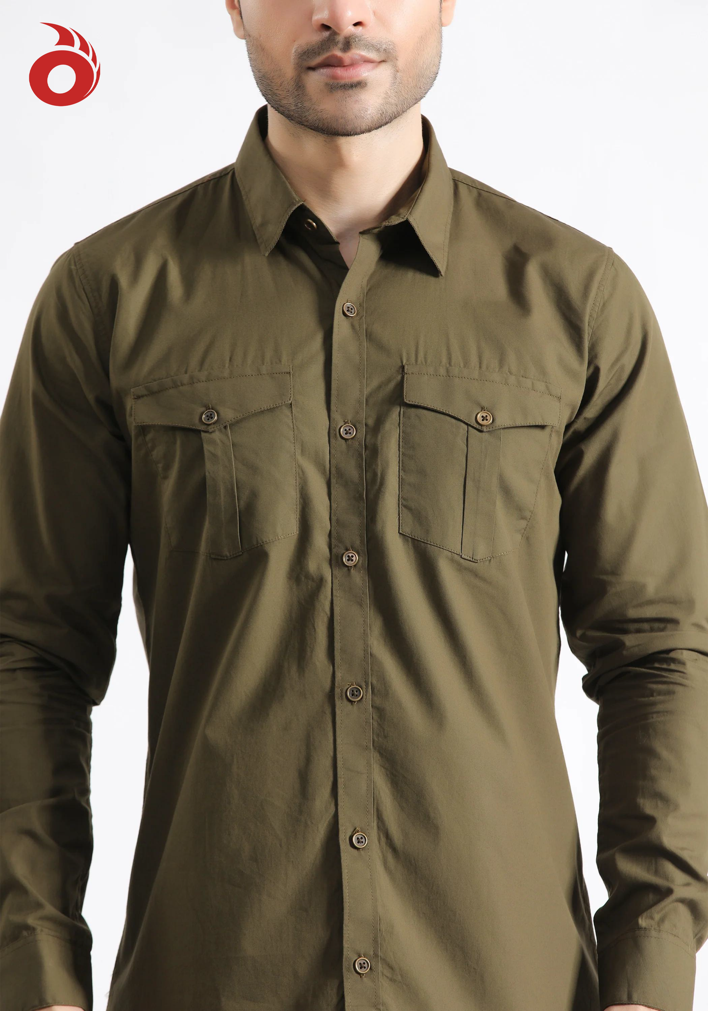 Olive Button Down Shirt